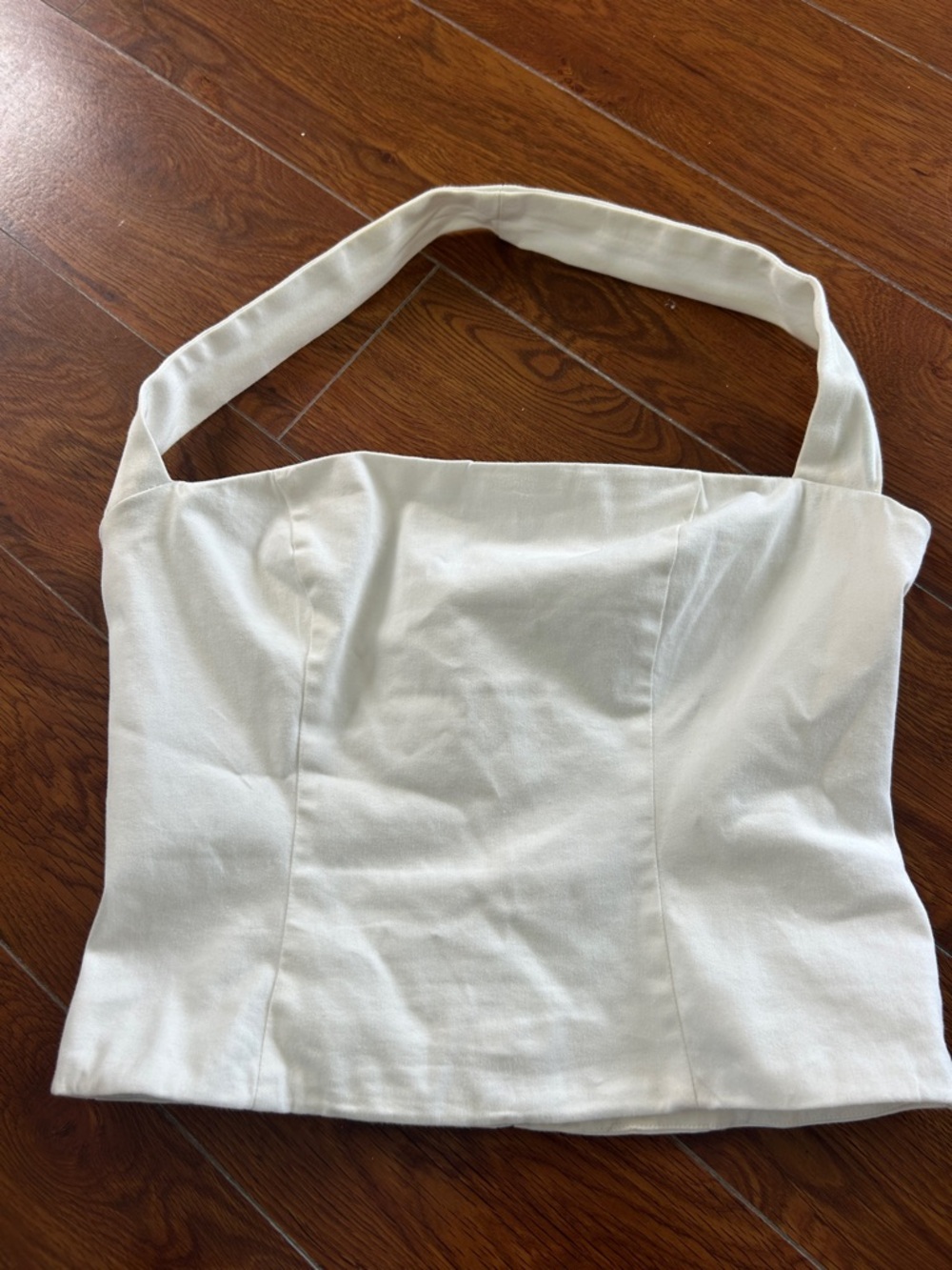 Majorlee White Square Neck Halter Top